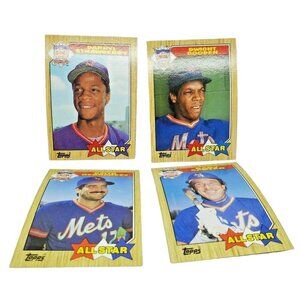 4 N.Y Mets Allstar 1987 Topps Chewing Gum Inc National League Baseball Cards